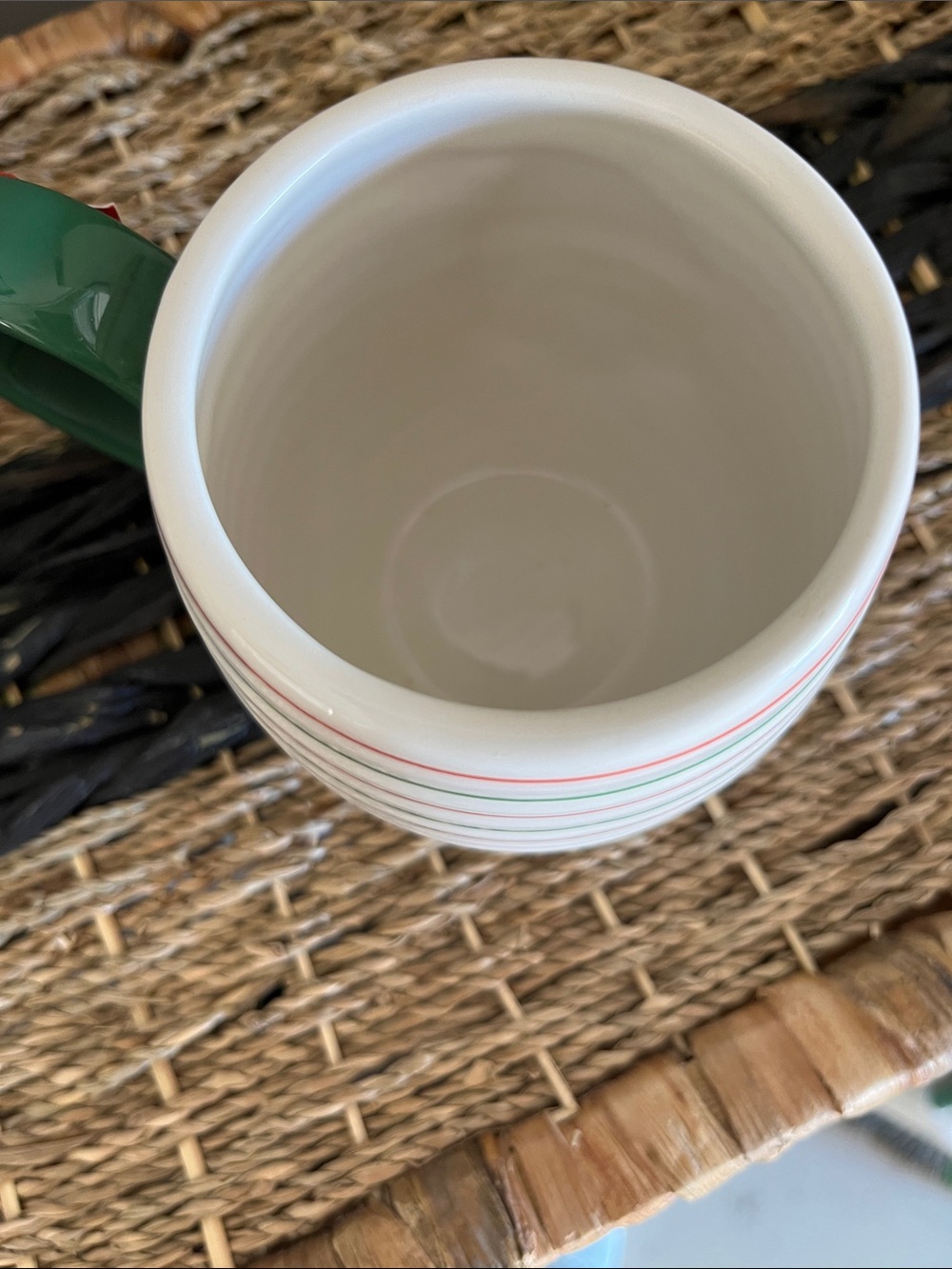 Hand-Painted Santa Stripe Holiday Mug - - Picture 3 of 3